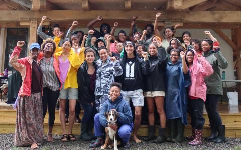 Volunteers and members at Soul Fire Farm, near Albany, New York.