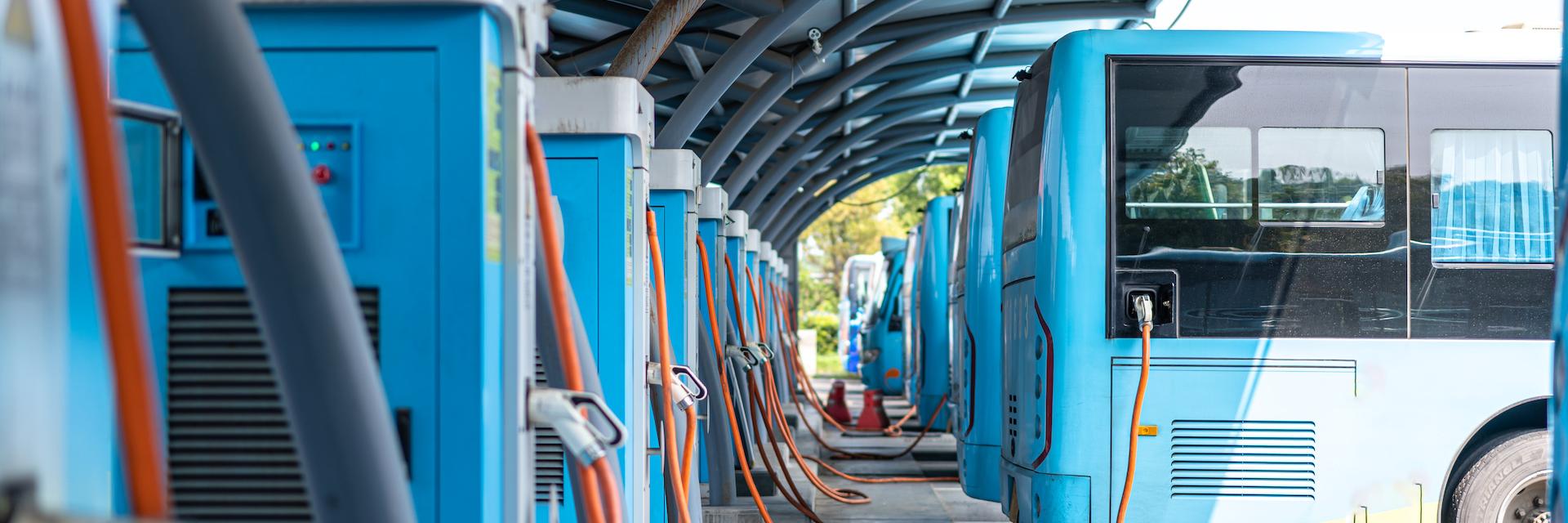 Blue EV Buses Charging