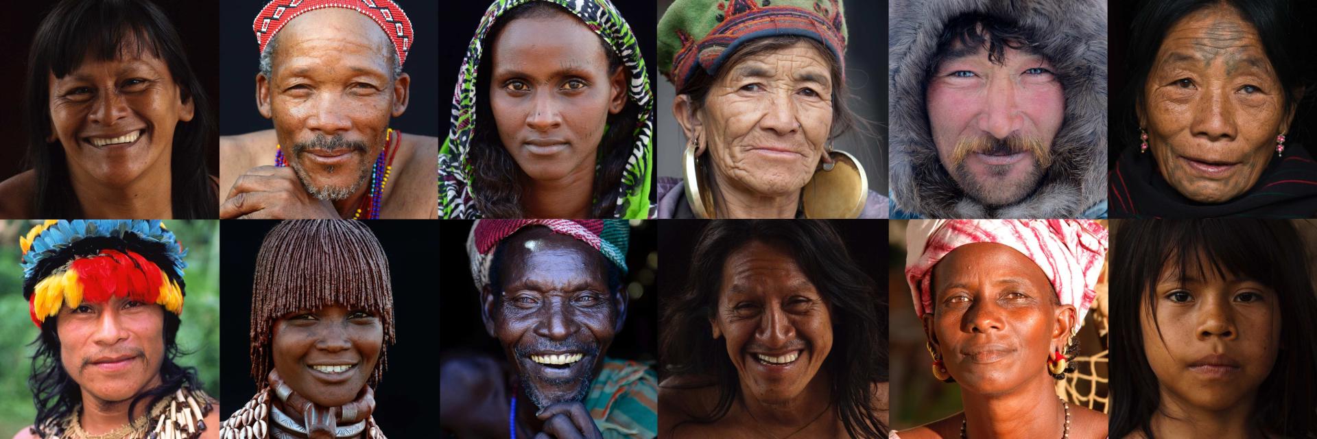 Composite images of different Indigenous peoples.