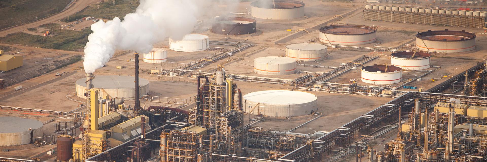 Tar sands deposits being mined at the Syncrude mine north of Fort McMurray, Alberta, Canada.